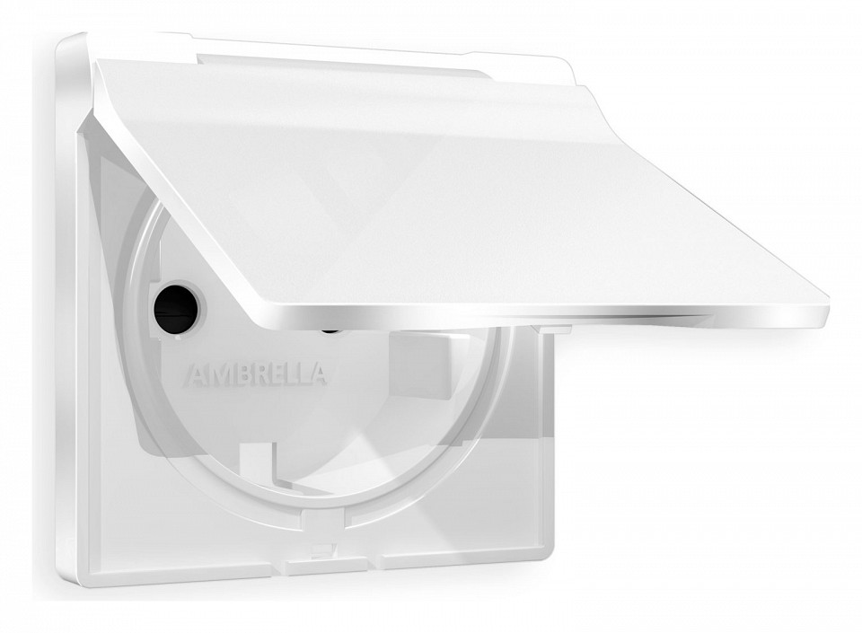 Накладка для розетки влагозащищенной с заземлением и со шторками с крышкой ambrella volt alfa ap1080