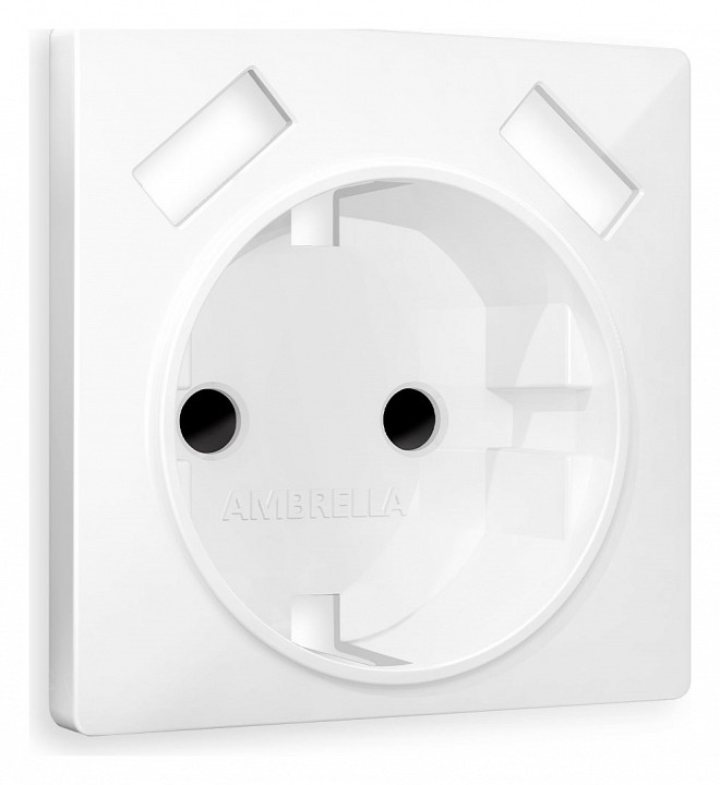 Накладка для розетки с заземлением и со шторками и 2хusb type a ambrella volt alfa ap1090