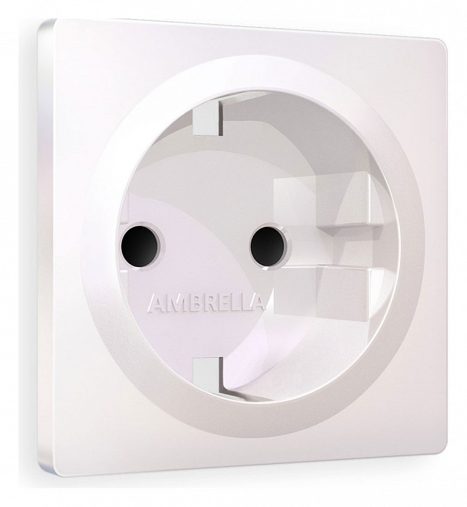 Накладка для розетки с заземлением и со шторками ambrella volt alfa ap2070
