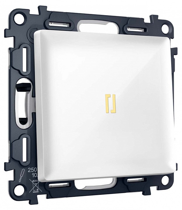 Выключатель самовозвратный одноклавишный с подсветкой, Без рамки ambrella volt ma ma102050