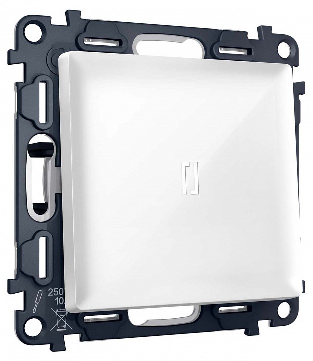 Выключатель самовозвратный одноклавишный с подсветкой, Без рамки ambrella volt ma ma102055