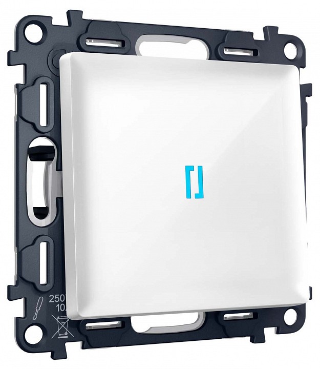 Выключатель самовозвратный одноклавишный с подсветкой, Без рамки ambrella volt ma ma102060