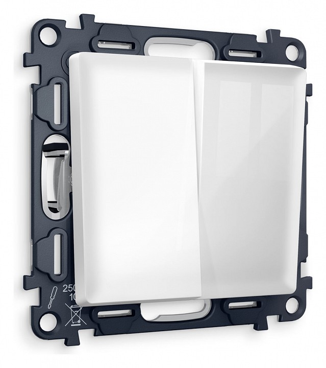 Выключатель двухклавишный без рамки ambrella volt alfa ma103010