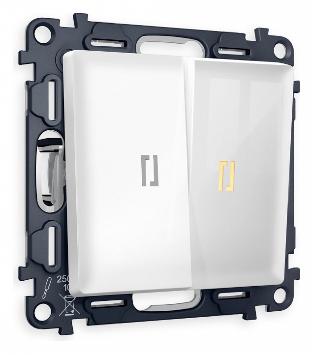 Выключатель двухклавишный с подсветкой без рамки ambrella volt alfa ma104010