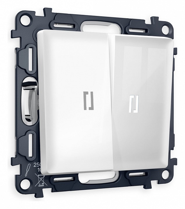 Выключатель проходной двухклавишный с подсветкой ambrella volt alfa ma104035