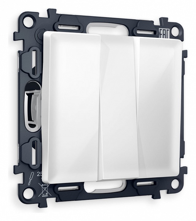 Выключатель трехклавишный без рамки ambrella volt alfa ma105010