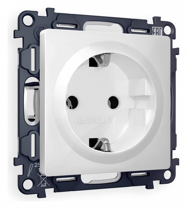 Розетка с заземлением, Без рамки ambrella volt alfa ma106010
