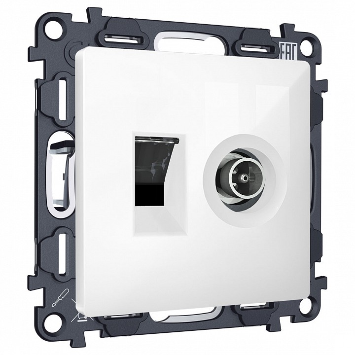 Механизм тв-розетки оконечные и розетки ethernet rj-45 со шторкам ambrella volt alfa ma112510