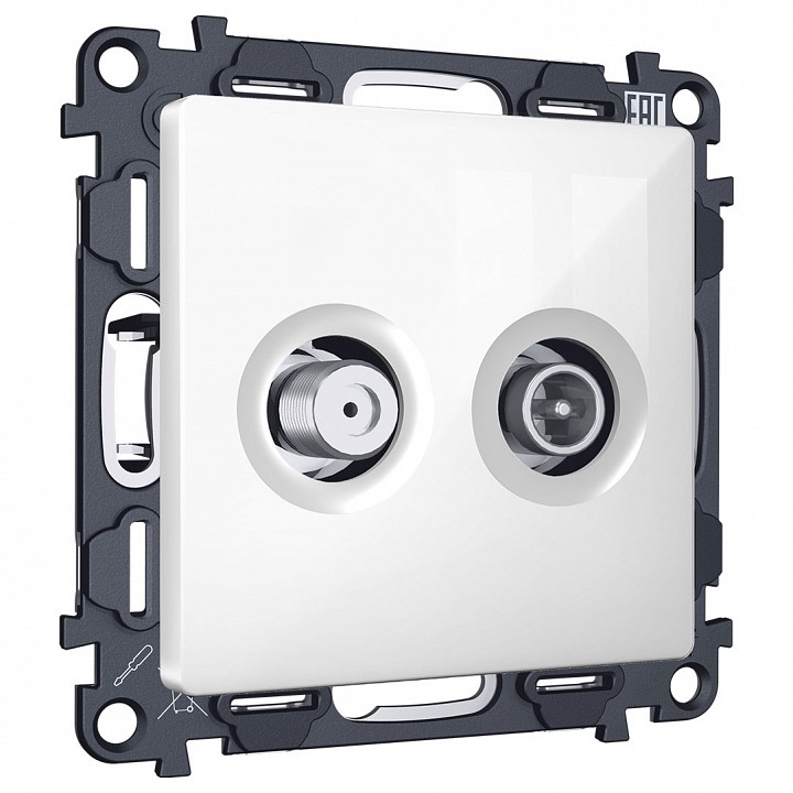 Тв-розетка и sat-розетка оконечная без рамки ambrella volt alfa ma113310