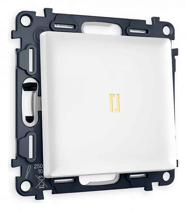 Выключатель одноклавишный с подсветкой без рамки ambrella volt alfa ma122010