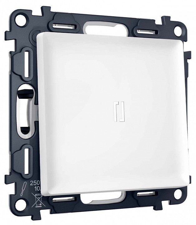 Выключатель самовозвратный одноклавишный с подсветкой, Без рамки ambrella volt ma ma122055