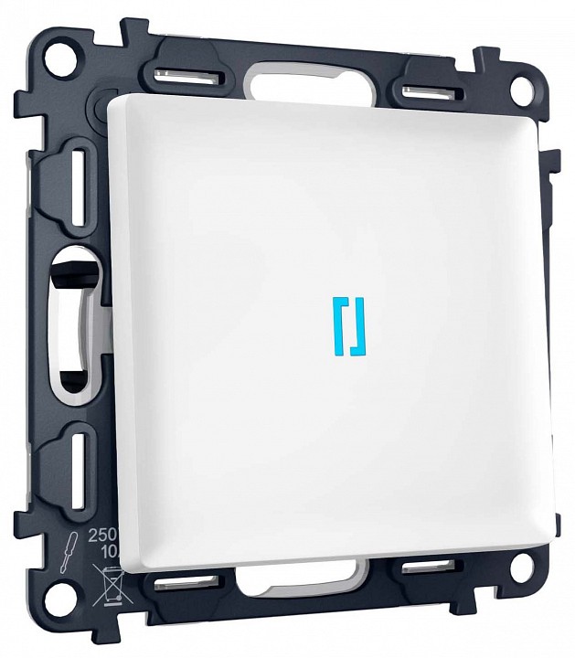 Выключатель самовозвратный одноклавишный с подсветкой, Без рамки ambrella volt ma ma122060