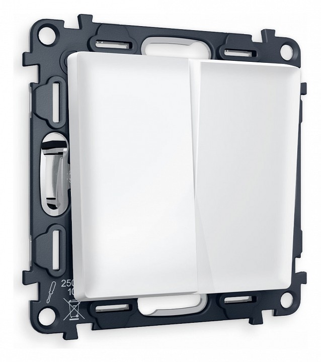 Выключатель двухклавишный без рамки ambrella volt alfa ma123010