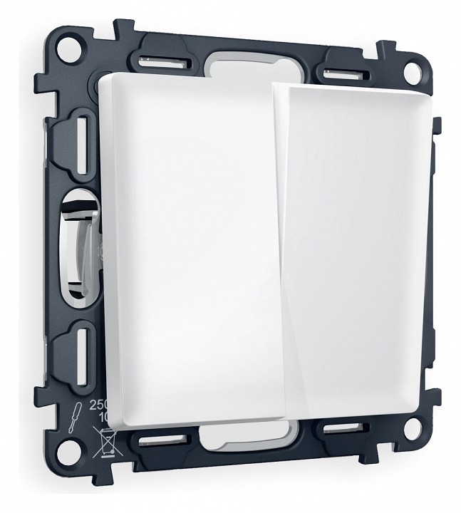 Выключатель проходной двухклавишный ambrella volt alfa ma123020