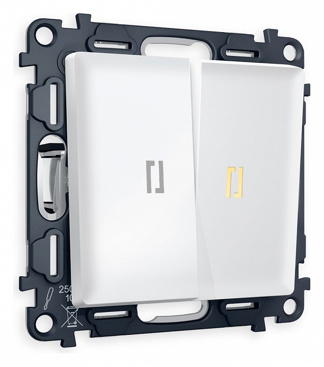 Выключатель проходной двухклавишный с подсветкой ambrella volt alfa ma124030