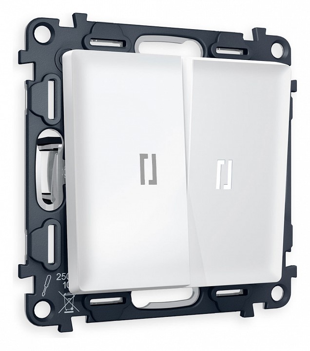 Выключатель проходной двухклавишный с подсветкой ambrella volt alfa ma124035