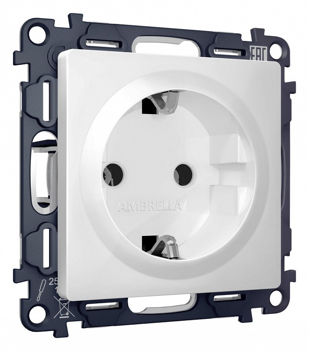 Розетка с заземлением, Без рамки ambrella volt alfa ma126010