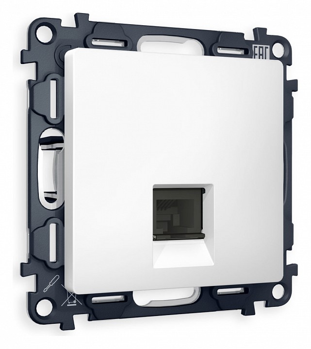 Розетка ethernet rj-45 и со шторками, Без рамки ambrella volt alfa ma132010