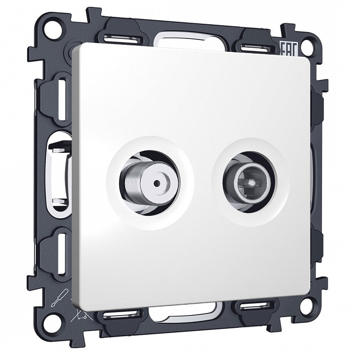 Тв-розетка и sat-розетка оконечная без рамки ambrella volt alfa ma133310