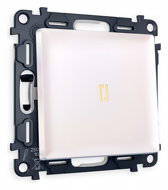 Выключатель одноклавишный с подсветкой без рамки ambrella volt alfa ma202010