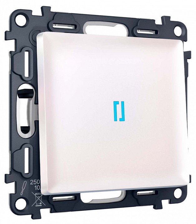 Выключатель самовозвратный одноклавишный с подсветкой, Без рамки ambrella volt ma ma202060