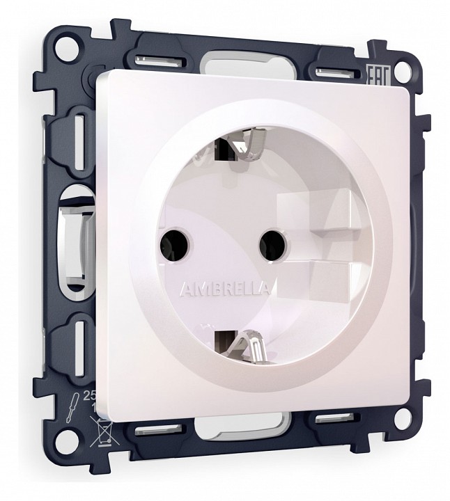 Розетка с заземлением, Без рамки ambrella volt alfa ma206010