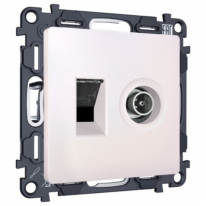 Тв-розетка и розетка ethernet rj-45 без рамки ambrella volt alfa ma212510