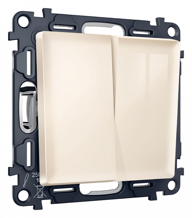 Выключатель проходной двухклавишный ambrella volt alfa ma303020