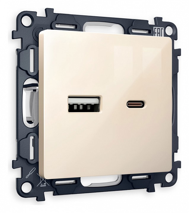 Розетка 2хusb type a и c без рамки ambrella volt alfa ma311010