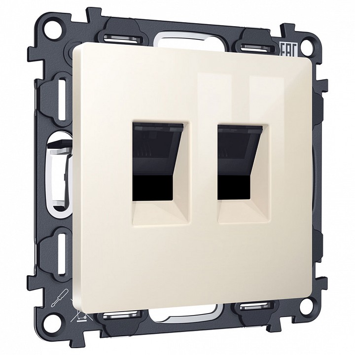 Розетка двойная ethernet rj-45 без рамки ambrella volt alfa ma312110