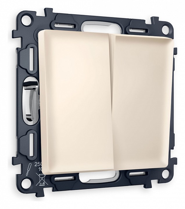 Выключатель двухклавишный без рамки ambrella volt alfa ma323010