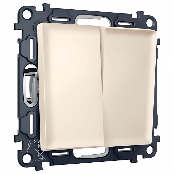 Выключатель перекрестный двухклавишный без рамки ambrella volt alfa ma323030