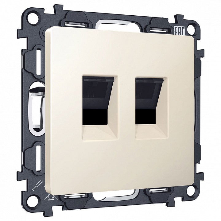 Розетка двойная ethernet rj-45 без рамки ambrella volt alfa ma332110