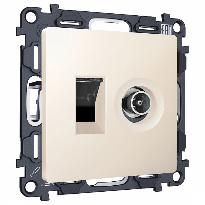 Тв-розетка и розетка ethernet rj-45 без рамки ambrella volt alfa ma332510