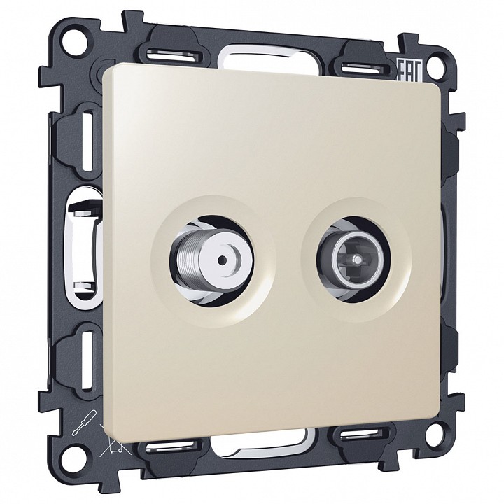 Тв-розетка и sat-розетка оконечная без рамки ambrella volt alfa ma333310