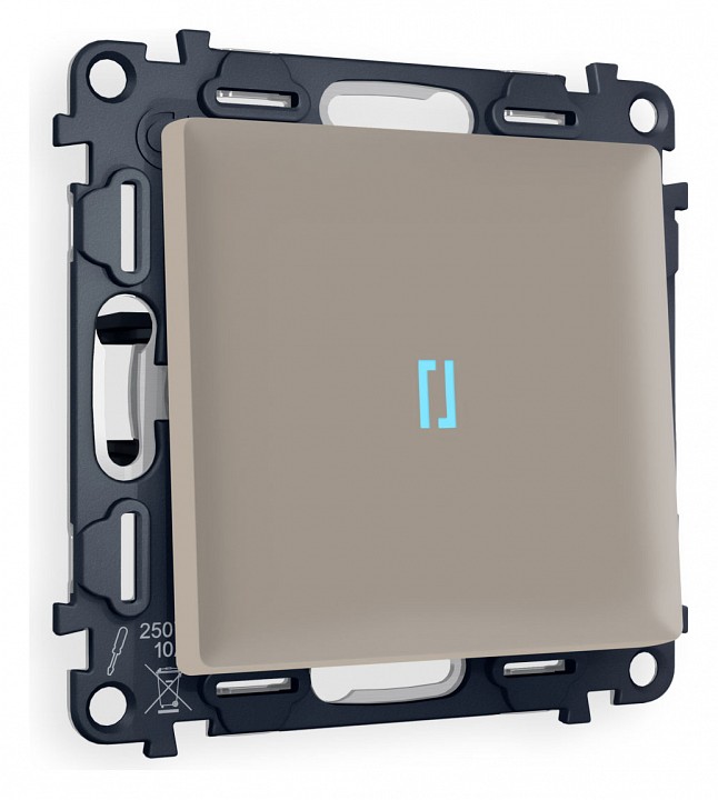 Выключатель одноклавишный с подсветкой без рамки ambrella volt alfa ma362020