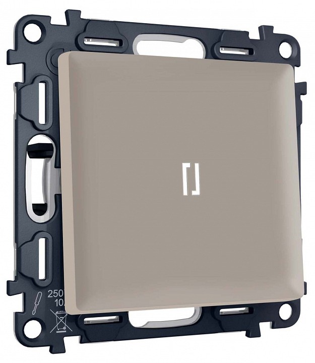 Выключатель самовозвратный одноклавишный с подсветкой, Без рамки ambrella volt ma ma362055