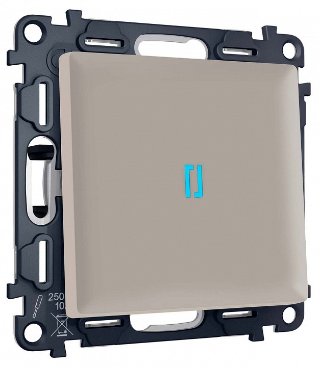 Выключатель самовозвратный одноклавишный с подсветкой, Без рамки ambrella volt ma ma362060