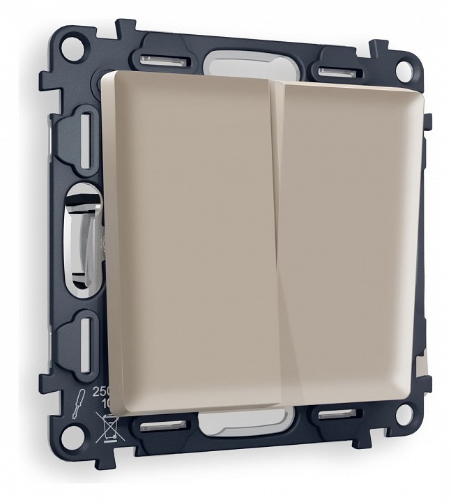 Выключатель проходной двухклавишный ambrella volt alfa ma363020