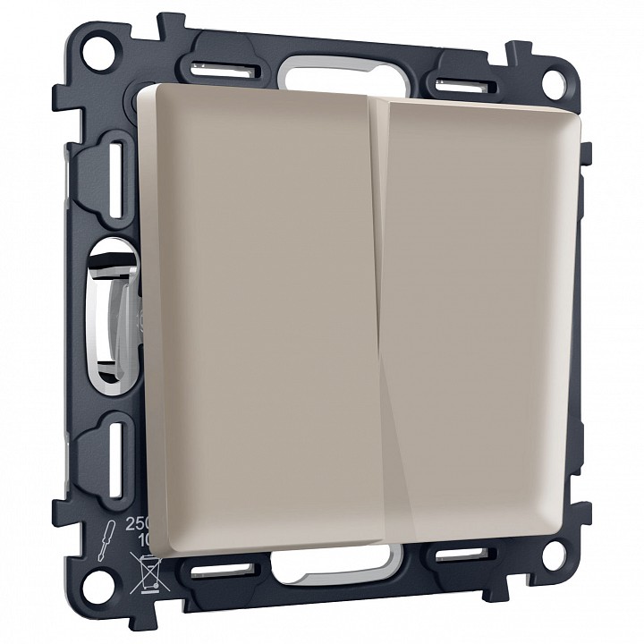 Выключатель перекрестный двухклавишный без рамки ambrella volt alfa ma363030