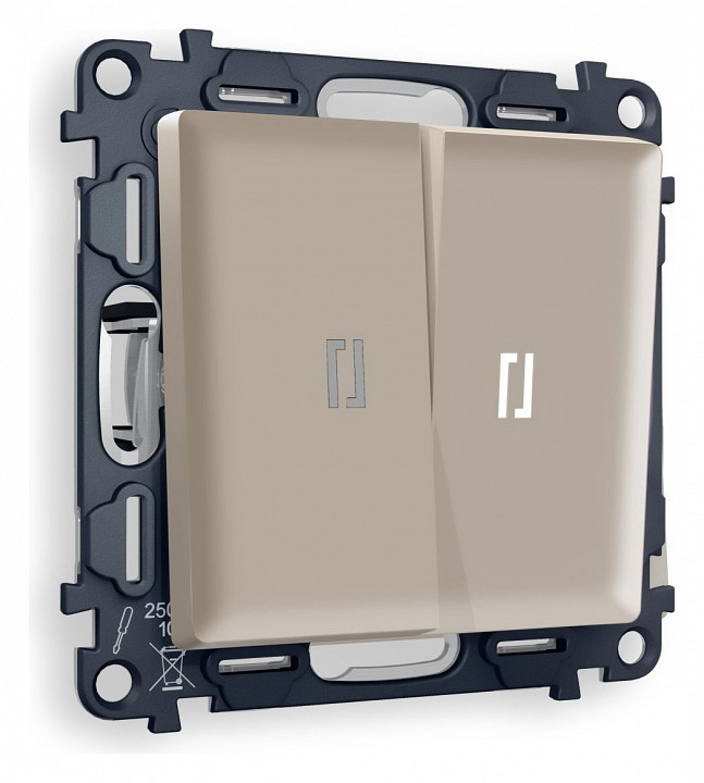 Выключатель двухклавишный с подсветкой без рамки ambrella volt alfa ma364015