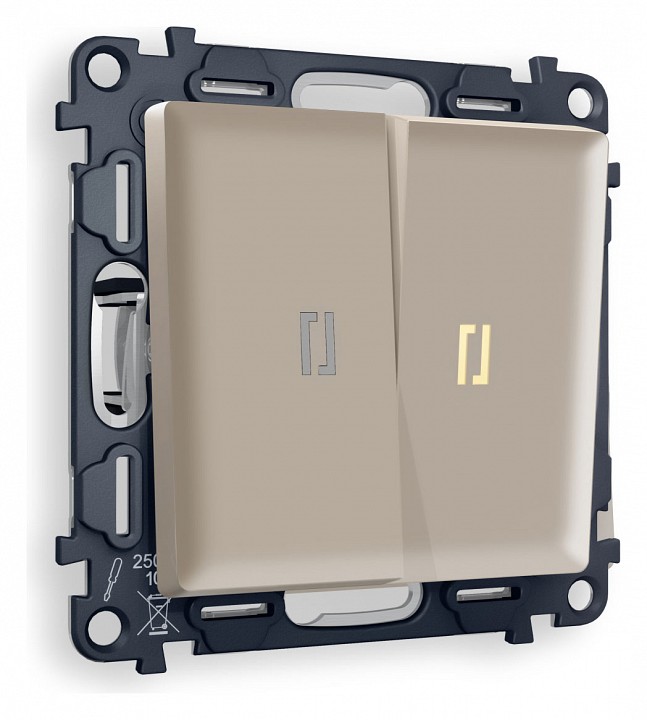 Выключатель проходной двухклавишный с подсветкой ambrella volt alfa ma364030