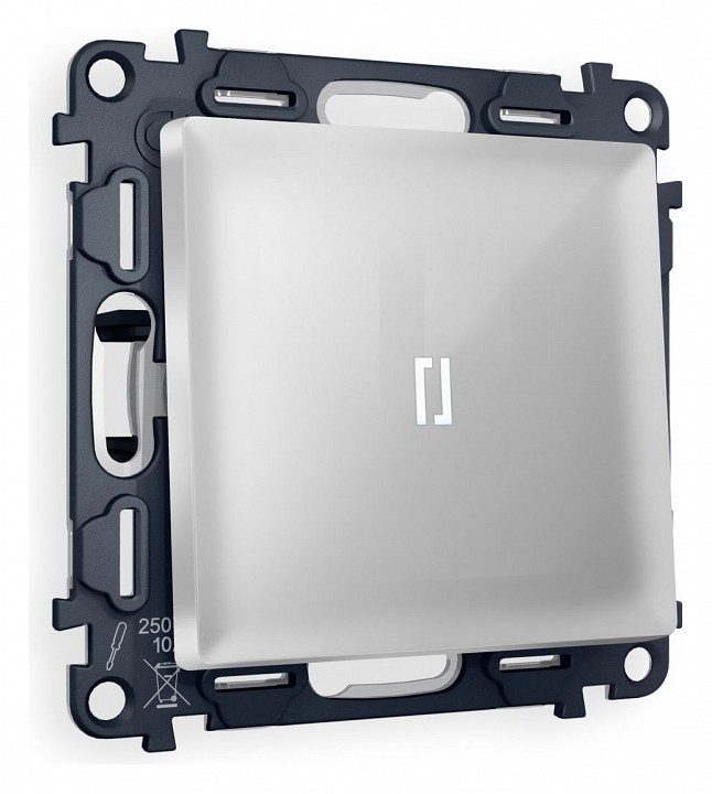 Выключатель одноклавишный с подсветкой без рамки ambrella volt alfa ma402015