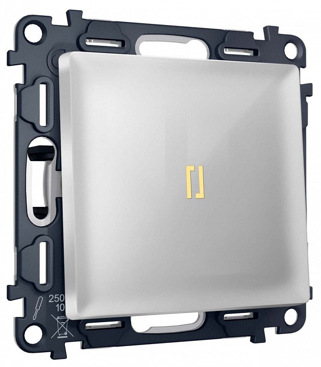 Выключатель самовозвратный одноклавишный с подсветкой, Без рамки ambrella volt ma ma402050