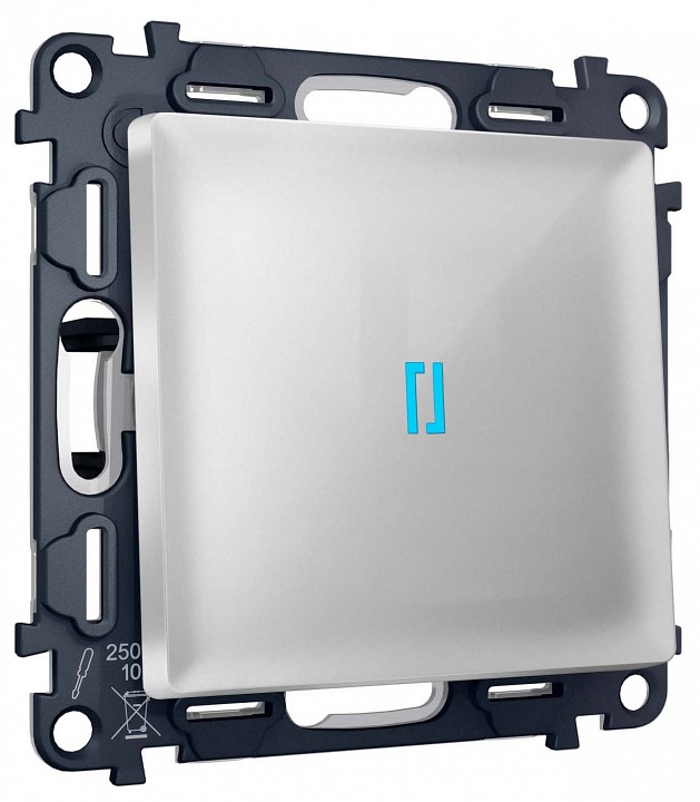 Выключатель самовозвратный одноклавишный с подсветкой, Без рамки ambrella volt ma ma402060