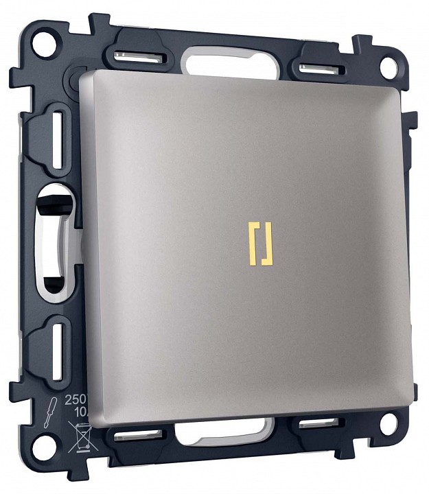 Выключатель самовозвратный одноклавишный с подсветкой, Без рамки ambrella volt ma ma502050