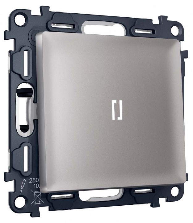 Выключатель самовозвратный одноклавишный с подсветкой, Без рамки ambrella volt ma ma502055