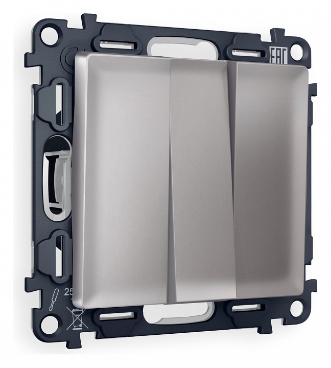 Выключатель трехклавишный без рамки ambrella volt alfa ma505010