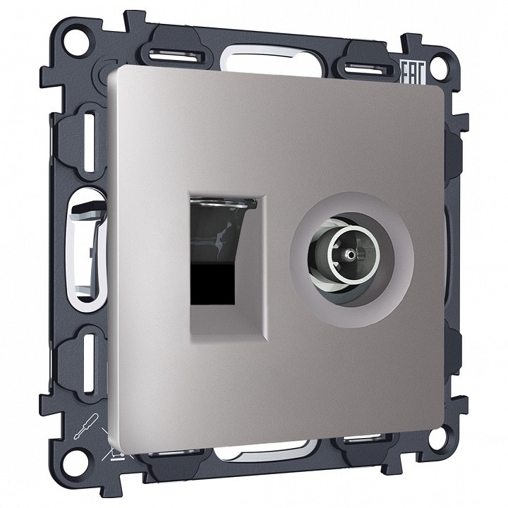 Тв-розетка и розетка ethernet rj-45 без рамки ambrella volt alfa ma512510