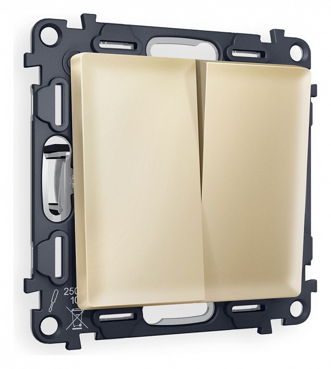 Выключатель проходной двухклавишный ambrella volt alfa ma603020